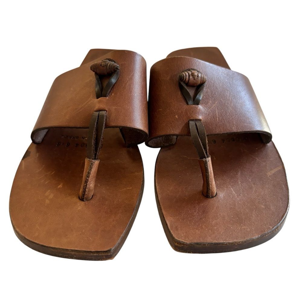 Vintage Cole Haan Country Women’s Brown Leather Toe Thong Boho Sandals 6.5B - Picture 11 of 11